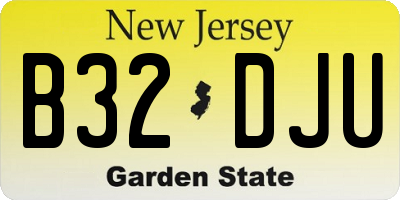 NJ license plate B32DJU