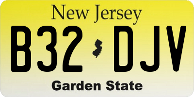 NJ license plate B32DJV