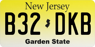 NJ license plate B32DKB