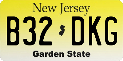 NJ license plate B32DKG