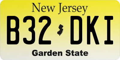 NJ license plate B32DKI