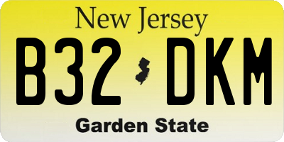 NJ license plate B32DKM