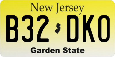 NJ license plate B32DKO