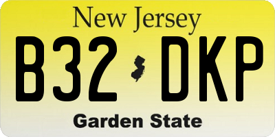 NJ license plate B32DKP