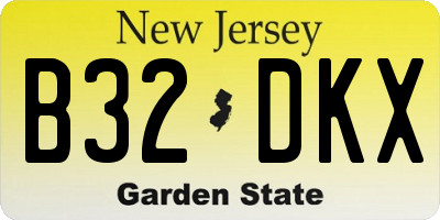 NJ license plate B32DKX