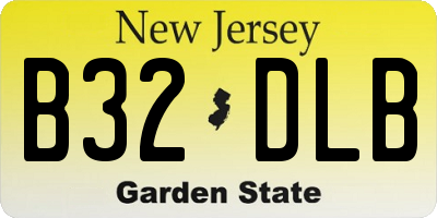 NJ license plate B32DLB