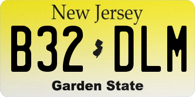 NJ license plate B32DLM