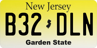 NJ license plate B32DLN