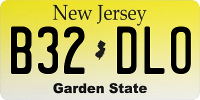 NJ license plate B32DLO