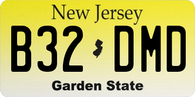 NJ license plate B32DMD