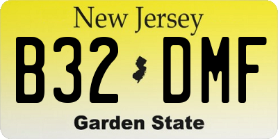 NJ license plate B32DMF