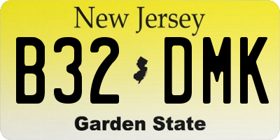 NJ license plate B32DMK