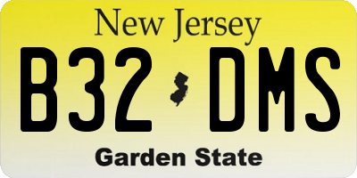 NJ license plate B32DMS