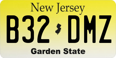 NJ license plate B32DMZ