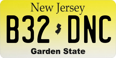 NJ license plate B32DNC