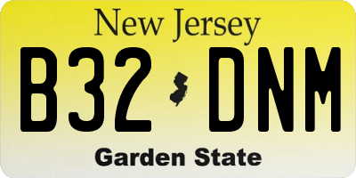 NJ license plate B32DNM