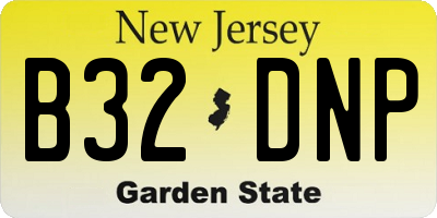 NJ license plate B32DNP
