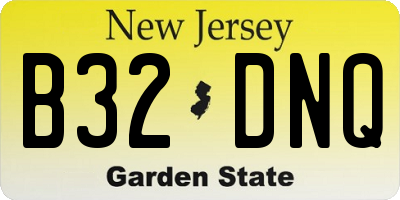 NJ license plate B32DNQ