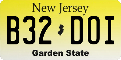 NJ license plate B32DOI