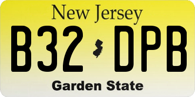 NJ license plate B32DPB