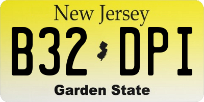 NJ license plate B32DPI