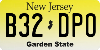 NJ license plate B32DPO