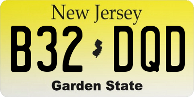 NJ license plate B32DQD