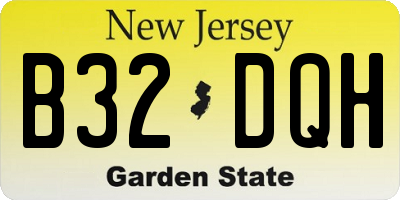 NJ license plate B32DQH