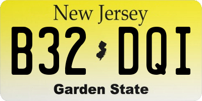 NJ license plate B32DQI