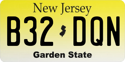 NJ license plate B32DQN
