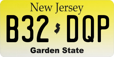 NJ license plate B32DQP