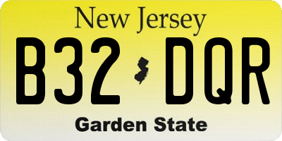 NJ license plate B32DQR