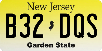 NJ license plate B32DQS
