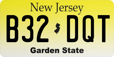 NJ license plate B32DQT