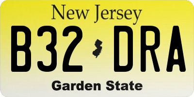 NJ license plate B32DRA