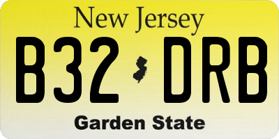 NJ license plate B32DRB