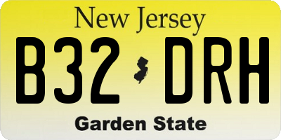NJ license plate B32DRH