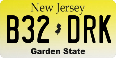 NJ license plate B32DRK