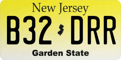 NJ license plate B32DRR