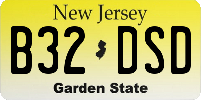 NJ license plate B32DSD