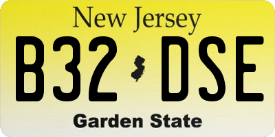 NJ license plate B32DSE