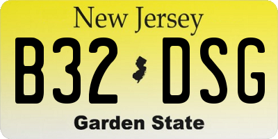 NJ license plate B32DSG