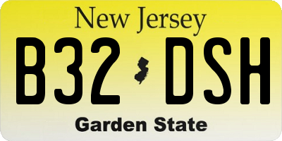 NJ license plate B32DSH
