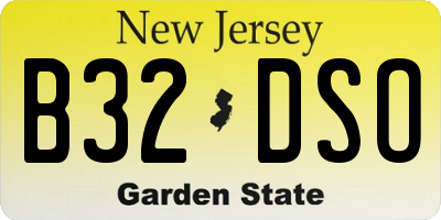 NJ license plate B32DSO