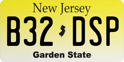 NJ license plate B32DSP