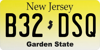 NJ license plate B32DSQ