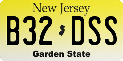 NJ license plate B32DSS
