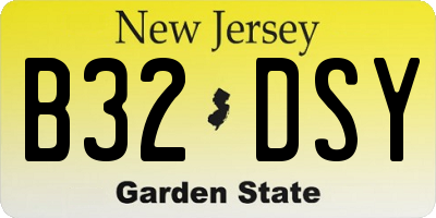 NJ license plate B32DSY