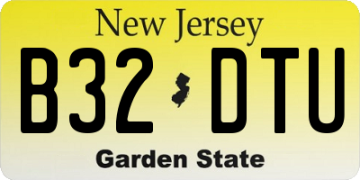 NJ license plate B32DTU