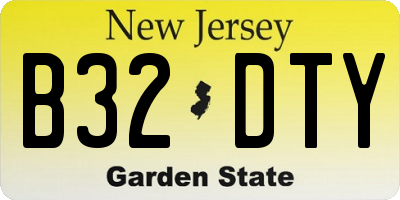 NJ license plate B32DTY
